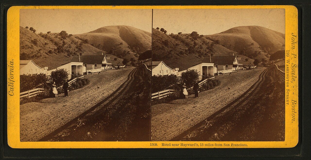 Hotel near Hayward's, 15 miles from San Francisco.Alternate Title: California, 1309