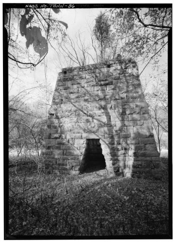 Historic American Buildings Survey, November, 1971 ELEVATION FROM SOUTH (REAR) SIDE. - Bear Spring Furance