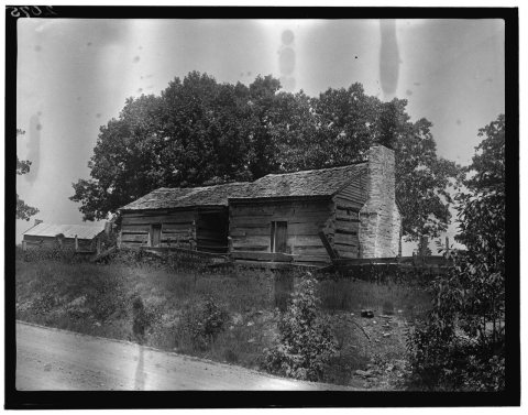 Historic American Buildings Survey, A.A. Gustafson, Photographer August, 1937 GENERAL VIEW. - Early Log Cabin