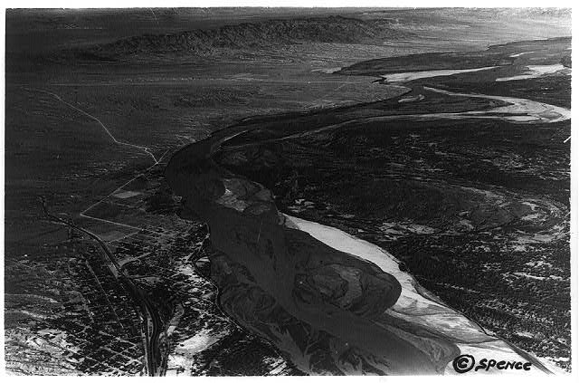 Aerial view of Colorado River at Needles, California