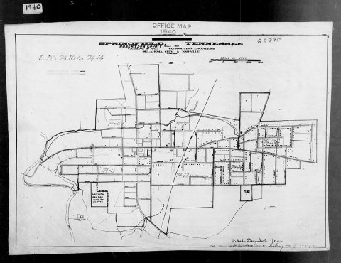 1940 Census Enumeration District Maps - Tennessee - Robertson County - Springfield - ED 74-10, ED 74-11, ED 74-12, ED 7…