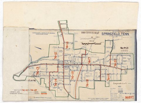 1950 Census Enumeration District Maps - Tennessee (TN) - Robertson County - Springfield - ED 74-12 to 20