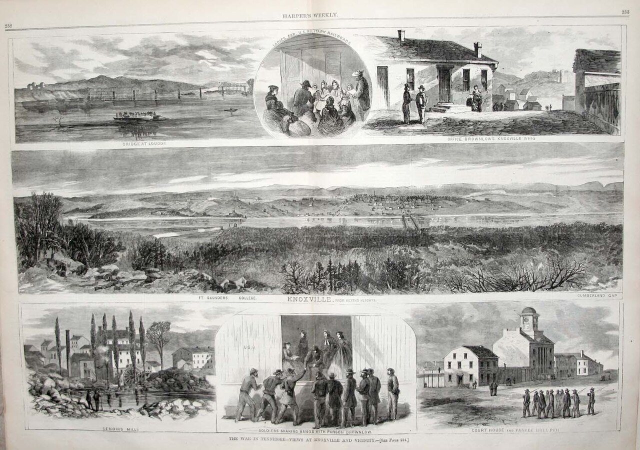 The War in Tennessee - Views at Knoxville and vicinity - Harpers Weekly, 1864
