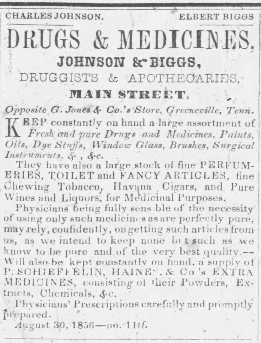 Charles Johnson Elbert Biggs Drugs Medicines