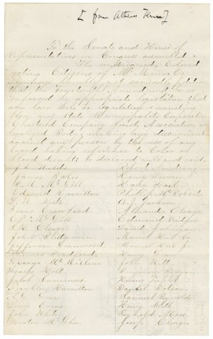 Petition of Colored Citizens of McMinn County, Tennessee, Praying for Protection of Civil Rights under Fourteenth Amend…