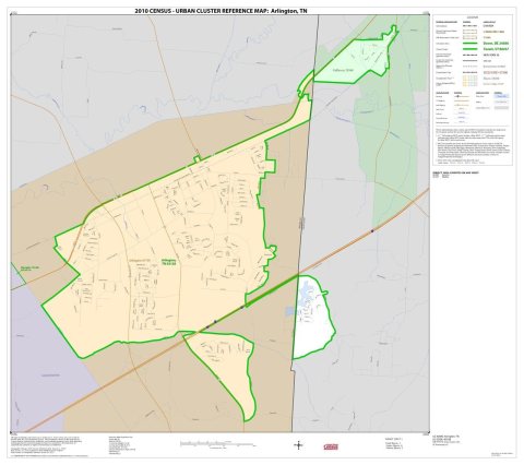 2010 Census Urban Cluster Reference Map for