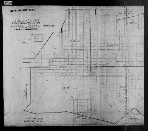 1940 Census Enumeration District Maps - Tennessee - Coffee County - Tullahoma - ED 16-15, ED 16-16, ED 16-17, ED 16-18
