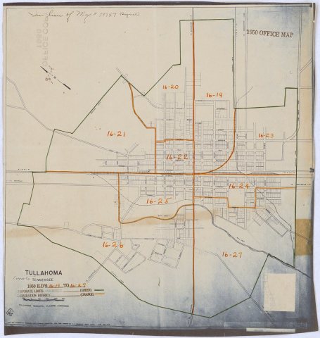1950 Census Enumeration District Maps - Tennessee (TN) - Coffee County - Tullahoma - ED 16-19 to 27