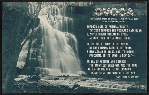 Ovoca (The Cascade Falls of Ovoca, The Pythian Home, near Tullahoma, Tenn.)