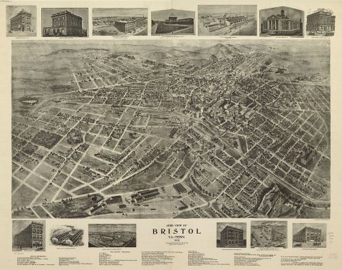 Aero view of Bristol, Va.=Tenn. 1912