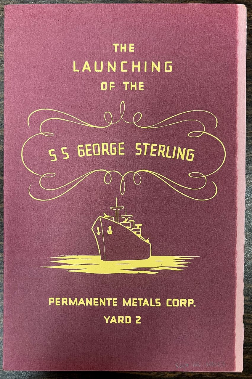 1943 Sept 19 SS George Sterling launch program cover. Courtesy of Richmond Calif. Museum of History