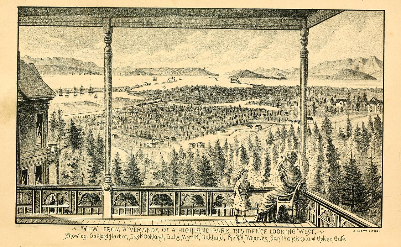 View from a veranda of a Highland Park residence looking west