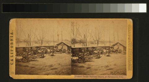 Central Pacific Railroad depot, at Sacramento City