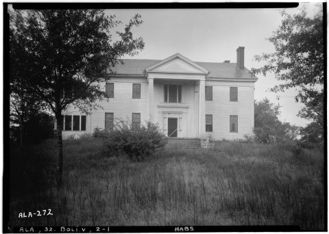 FRONT ELEVATION - Weston (House and Schoolhouse), U.S. Route 11 and County Road 19 vicinity, Boligee, Greene County, AL…