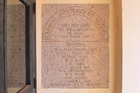 Carmine Independent School Building Marker