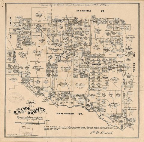 Map of Rains County, Texas