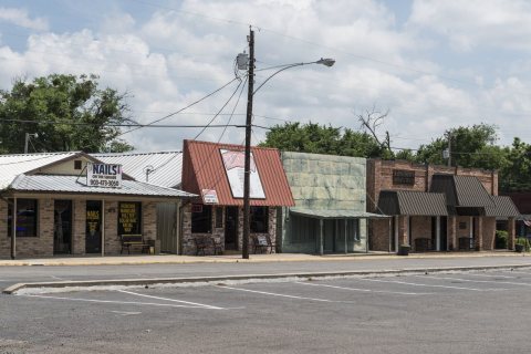 Downtown Emory, a town in Rains County in northeast Texas