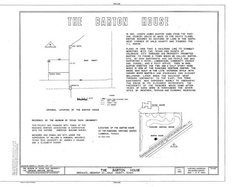 Joseph J. Barton House, National Ranching Heritage Center (moved from Abernathy vicinity, TX), Lubbock, Lubbock County,…