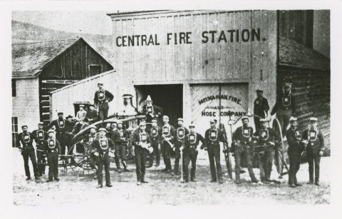 Moynahan Fire and Hose Company Central Fire Station at Alma in the 1880s - DPLA - 85241f9f472b63ac25411b1ffd98304d