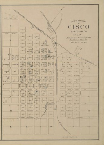 Gray's New Map of Cisco, Eastland Co., Texas