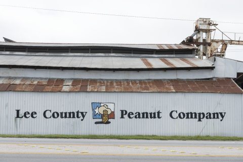 Peanut processing factory in Giddings, the seat of Lee County, Texas, east of Austin