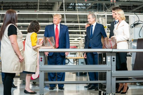 President Trump Visits the the Louis Vuitton Workshop - Rochambeau