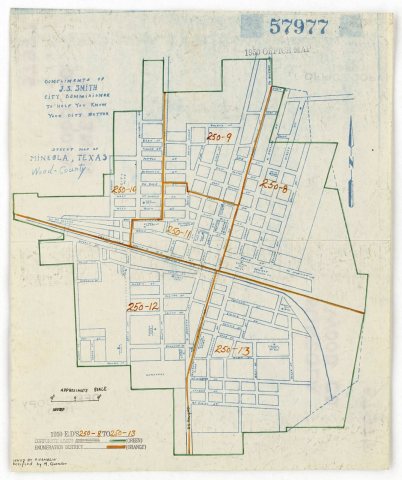 1950 Census Enumeration District Maps - Texas (TX) - Wood County - Mineola - ED 250-8 to 13