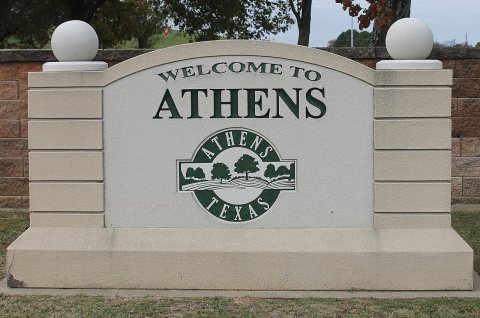 Athens, TX, welcome sign IMG 0318