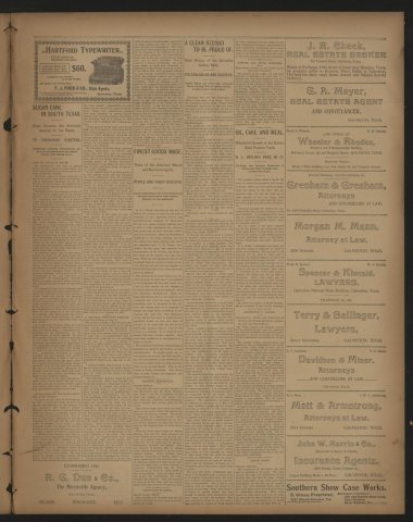[Galveston Tribune Supplement for The Alvin Sun] (Galveston, Tex.) Friday, October 29, 1897