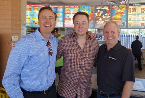 The obligatory Dairy Queen stop at the SpaceX McGregor Texas test facility with Elon Musk and my partner Randy Glein to…