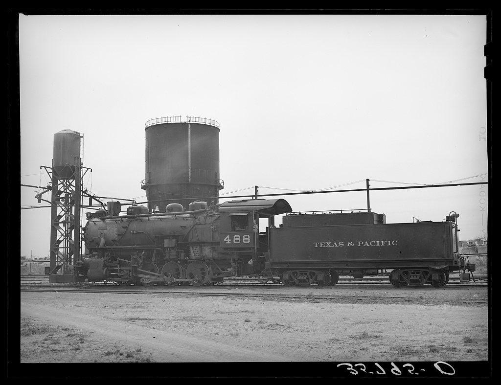 Switching engine in yards at Big Spring, Texas