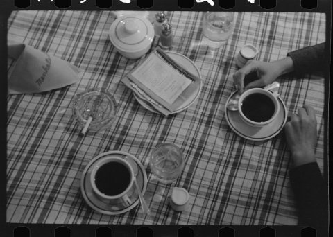 After dinner coffee, restaurant