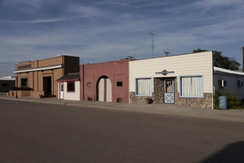 Downtown Kit Carson, a town named for the legendary western scout, in Cheyenne County, Colorado