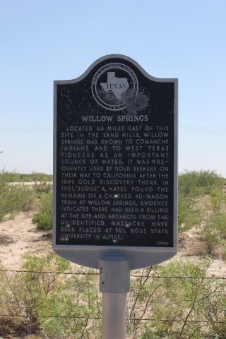 Willow Springs, Monahans, Texas Historical Marker