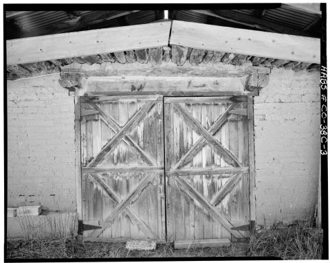 DETAIL OF FRONT DOORS - Ritter Ranch, Potato Shed