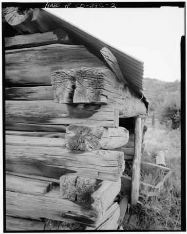 DETAIL OF LOG CORNER - Kuhlman-Periman Ranch, Workshop, County Route 28