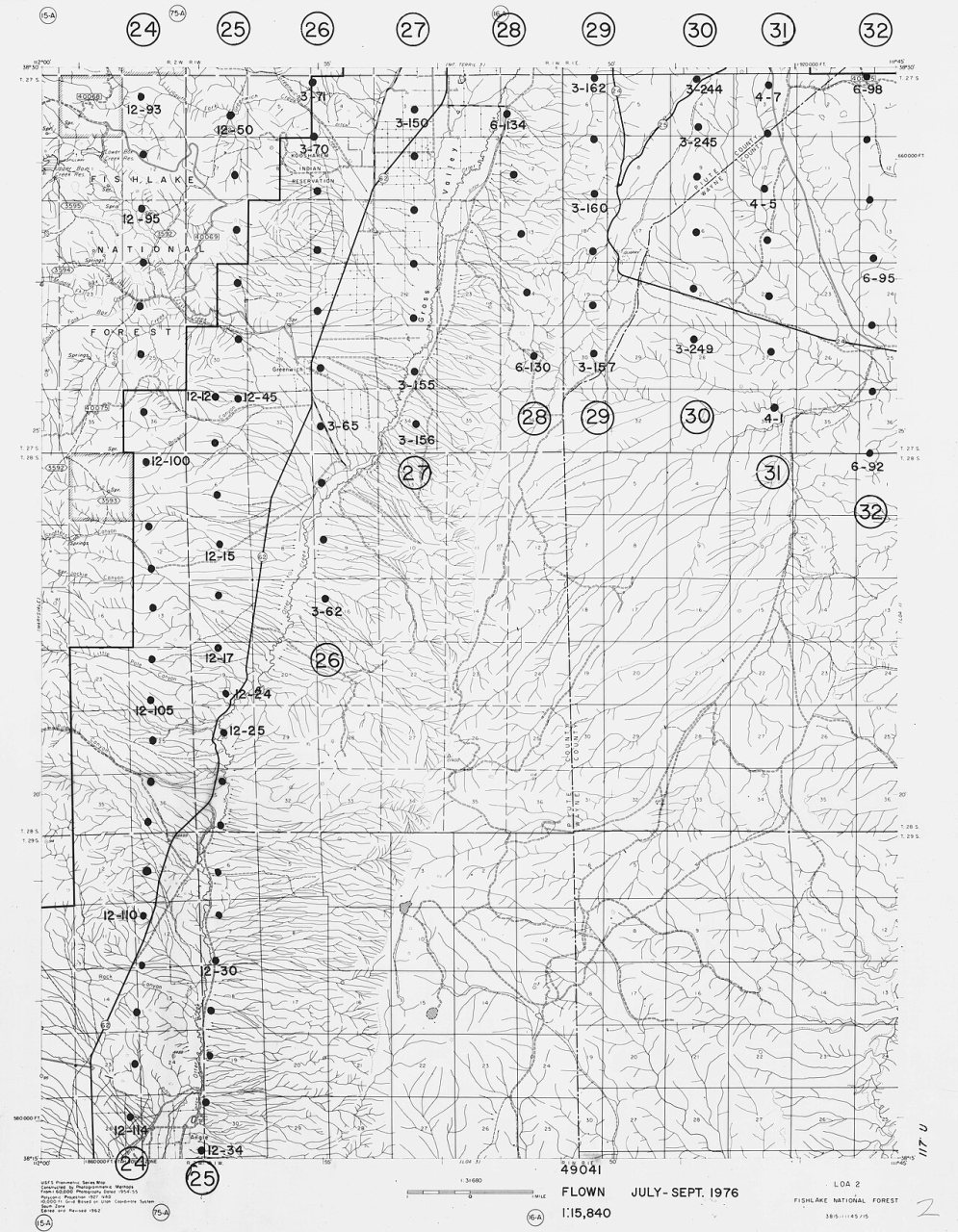 1976 Indexes to Aerial Photography for Fishlake National Forest, Sheet 2