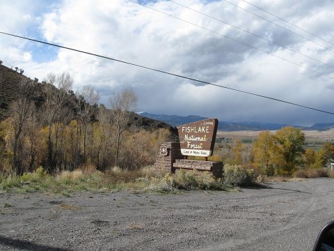 Fishlake National Forest Sign at Entrance to Monroe Canyon dyeclan.com