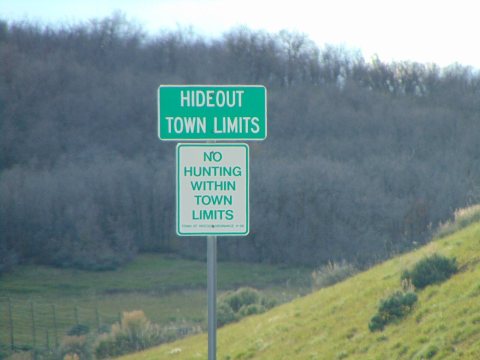 Hideout Town Limits sign, SR-248, Apr 16