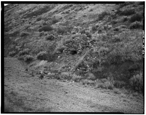 VIEW OF KILN, LOOKING NORTHEAST - Mantua Lime Kiln, One mile north of Mantua, Mantua, Box Elder County, UT