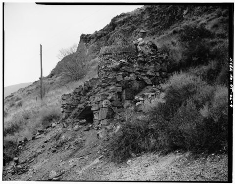 VIEW OF KILN, LOOKING NORTHEAST - Mantua Lime Kiln, One mile north of Mantua, Mantua, Box Elder County, UT