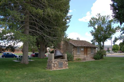 Nebo Loop Scenic Byway - Old Schoolhouse in Nephi Park
