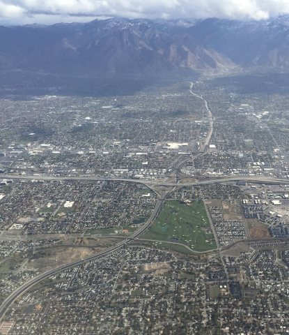 2015-11-03 10 13 03 View east from an airplane along the southern portion of Interstate 215 as it crosses the cities of…