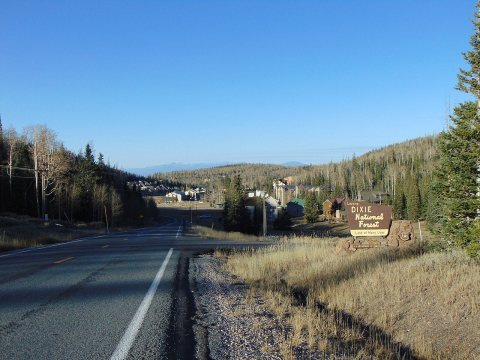 NB Leaving Dixie National Forest in Brian Head, Utah, Oct 17