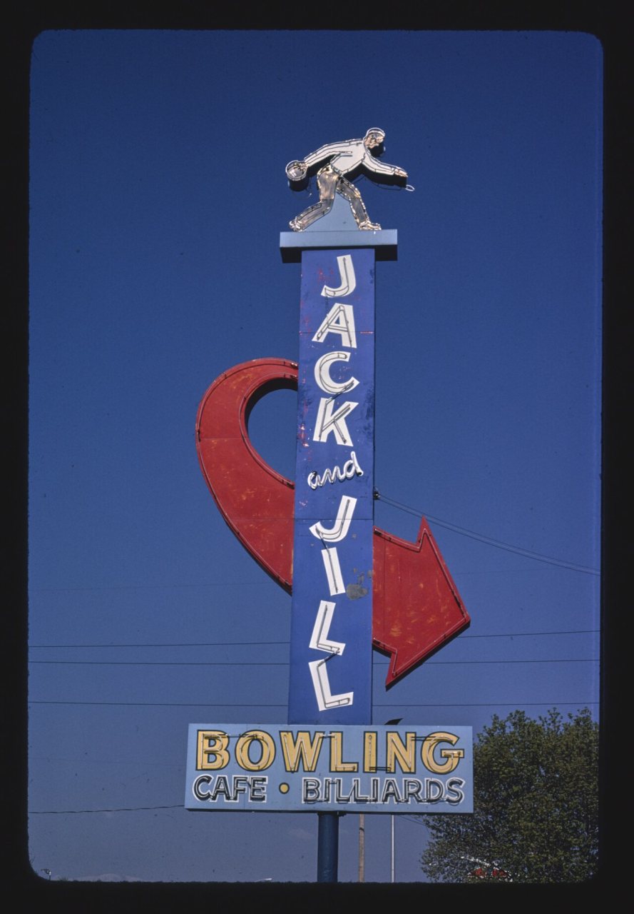 Jack and Jill Bowling sign, State Street
