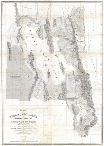 Map of the Great Salt Lake and Adjacent Country in the Territory of Utah