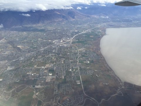 2015-11-03 10 16 13 View from an airplane of the cities of Lehi, American Fork, Pleasant Grove, Lindon and Orem, Utah a…