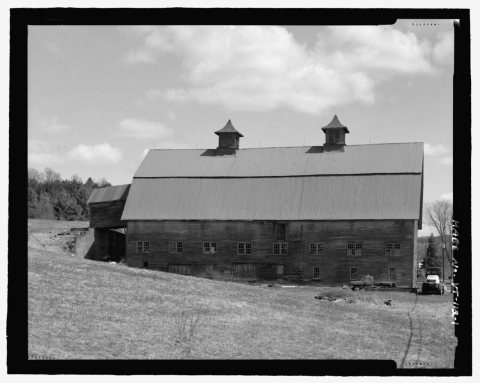 Side elevation, east. - Martin Barn, U.S. Route 2 at Fowler Road