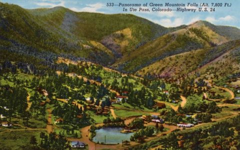 Green Mountain Falls CO - Panorama of Green Mountain Falls (Alt. 7,800 Ft.) In Ute Pass,... (NBY 430527)