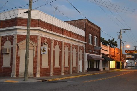 South from the railroad, Main Street in